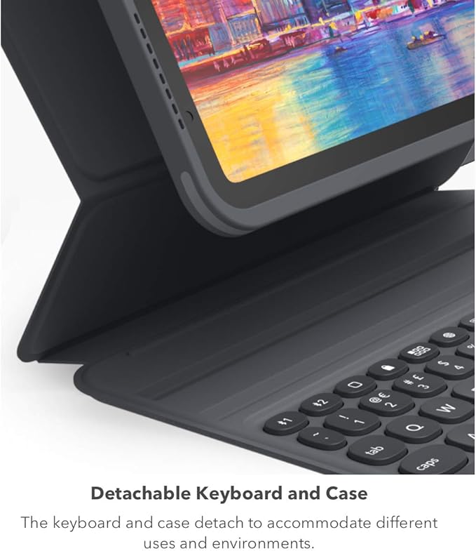 ZAGG Pro Keys Detachable Case & Wireless Keyboard for Apple iPad 10.2" (Gen 9, 8, 7) - Bluetooth Pairing, Backlit Laptop-Style Keys, Apple Pencil Holder, 6.6ft Drop Protection, Black