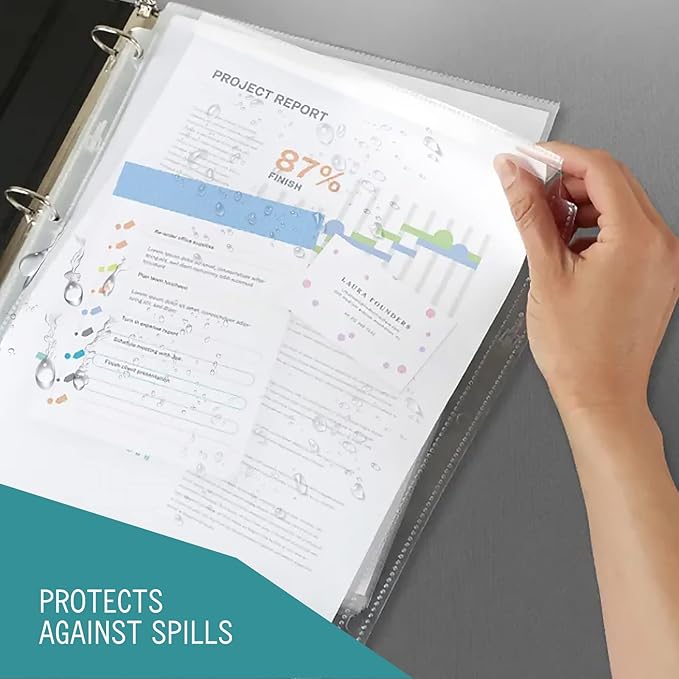 Sheet Protectors, 200 Count Clear Page Protectors for 3 Ring Binder, Top Loading Plastic Sleeves 8.5 x 11 inch