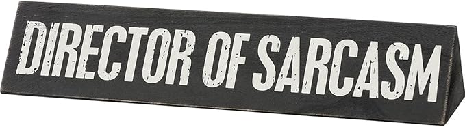 Primitives by Kathy 111235 Double Sided Desktop Name Plate - Chaos Coordinator and Director of Sarcasm, 9.5-inches Long