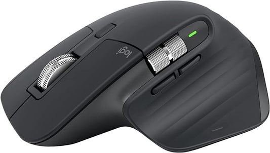 Logitech MX Master 3S - Wireless Performance Mouse with Ultra-fast Scrolling, Ergo, 8K DPI, Track on Glass, Quiet Clicks, USB-C, Bluetooth, Windows, Linux, Chrome - Graphite (Renewed)