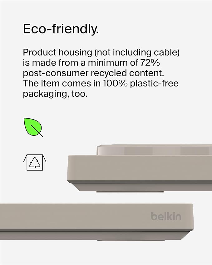 Belkin MagSafe-Compatible 2-in-1 Wireless Charger 15W, Fast Charging Station for iPhone 16, 15, 14, 13 Series, AirPods, and More - Dual Device Charging Pad - Sand
