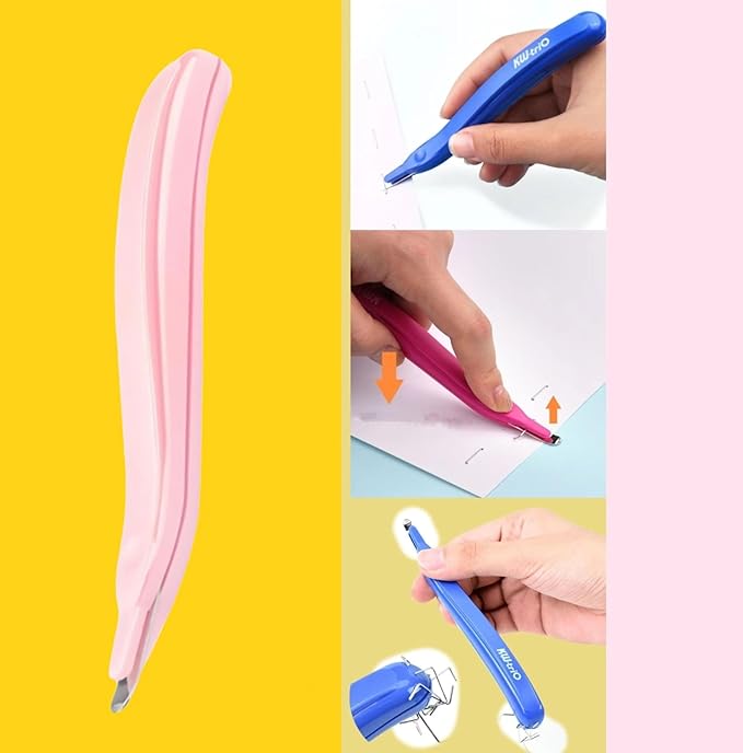 3Pink Professional Magnetic Staple Remover Puller Rubberized Staples Remover Staple Removal Tool for School Office Home