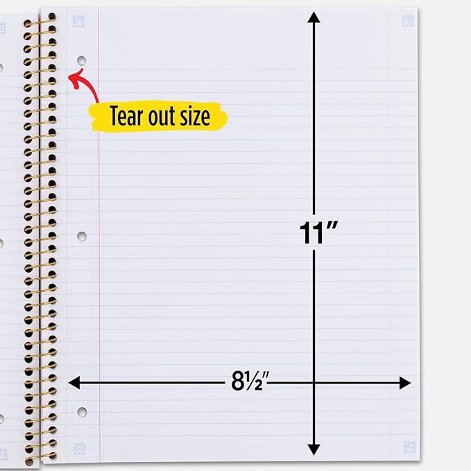 Five Star Spiral Notebook + Study App, 1 Subject, College Ruled Paper, 8-1/2" x 11", 80 Sheets, 1 Count, Selected Design Will Vary (820156F)
