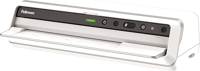 Fellowes Venus™ 125 Thermal Laminator Machine with Laminating Pouch Starter Kit, 12.5 inch, Rapid 30-60 Second Warm-Up, White/Black (5746101)
