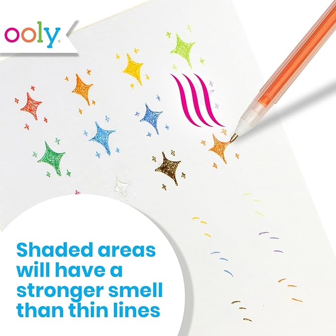 Ooly Scented Yummy Yummy Glitter Gel Pens Set of 12-1.00mm NIB Scented Glitter Pens for Kids and Adults, Art and Stationery Supplies