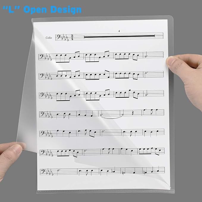 Sooez 25 Pack Clear Document Folder Project Pockets, Plastic File Folders Letter Size, Clear Sleeves for Paper Protector 8.5 x 11, Presentation Folders Report Covers