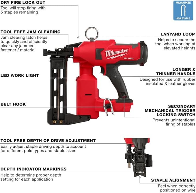 Milwaukeey M18 Fuel Utility Fencing Stapler, 2843-20