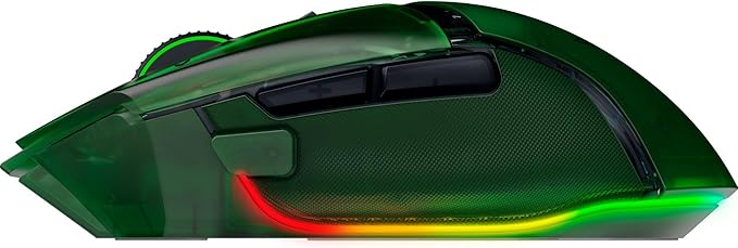 Razer Basilisk V3 Pro 35K Wireless Gaming Mouse: HyperScroll Tilt Wheel - 35K DPI Optical Sensor Gen 2-13 Customizable Controls - RGB - Optical Switches Gen 3 - Up to 140 Hr Battery - Phantom Green