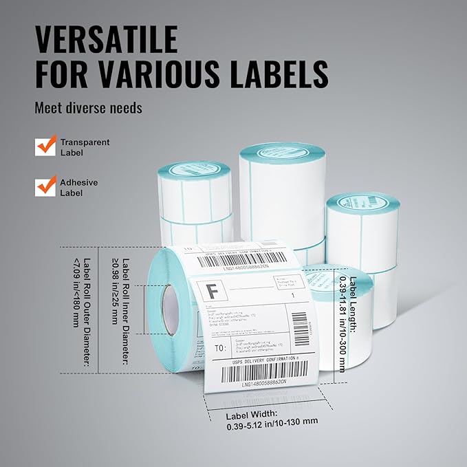 VEVOR Manual Round Labeling Machine, 15-20pcs/min, Applicator for Round Bottles, Adjustable for 0.78-4.72 inch Diameter (with Pressing Bar)