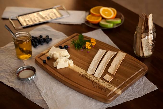 PICNIC TIME Disney Winnie the Pooh Ovale Acacia Cutting Board, Serving Board, Charcuterie Board, (Acacia Wood)
