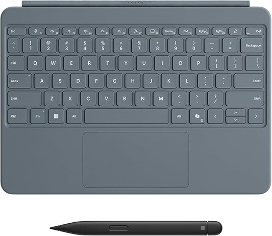 Microsoft Surface Pro Keyboard and Slim Pen 2 Bundle for Surface Pro 12" Device, Alcantara Material, Ocean