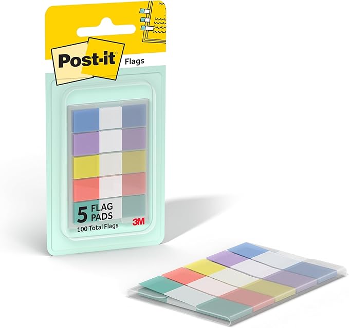 Post-it Flags, .47 in x 1.7 in, 1 Pack, 100 Flags/Pack