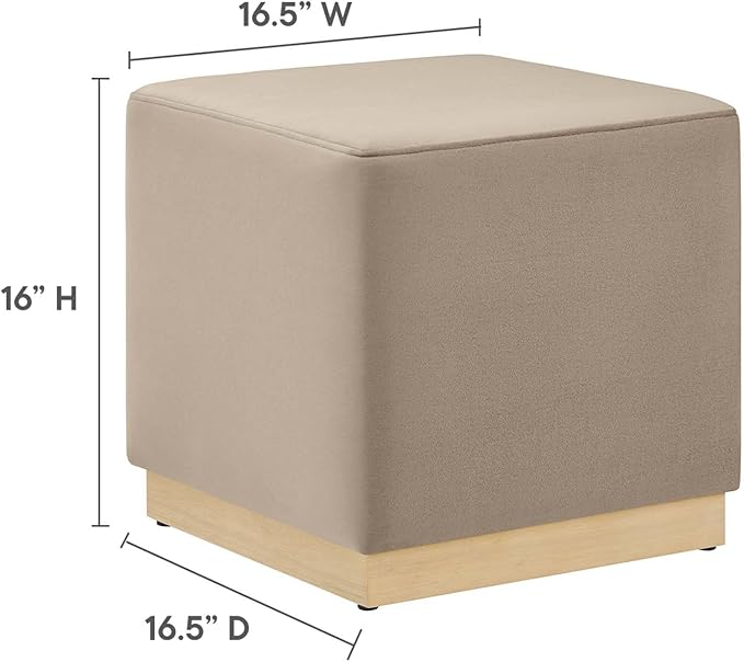 Modway 17" Square Performance Velvet Upholstered Upholstered Ottoman