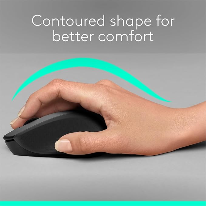 Logitech MK345 Wireless Keyboard and Mouse Combo | Palm Rest | 2.4 GHz | USB Receiver | Black
