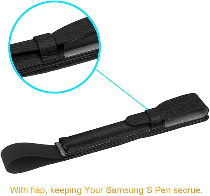 Fintie S Pen Holder for Samsung S Pen (PX510/PX710/PT870), Premium Vegan Leather Cover Sleeve Pouch Compatible with Galaxy Tab S9 Ultra/S9 FE/S8 Ultra/S8+/S6 Lite, Black