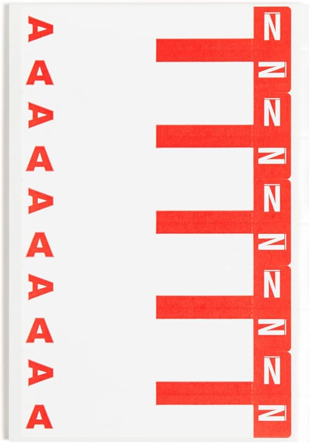 Smead AlphaZ NCC Color-Coded Name Label, A-Z, Label Sheet, Assorted Colors (67150)