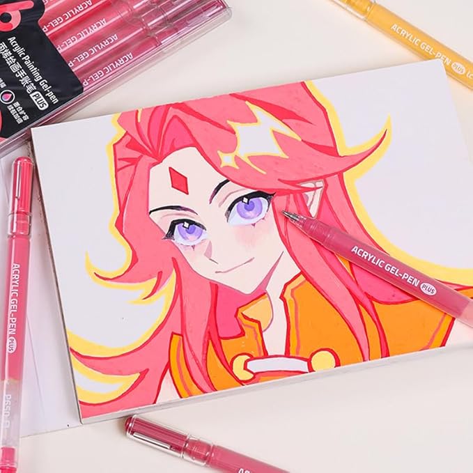 Acrylic Gel Pens for Coloring Books, Quick Dry 6 Pcs 1.0mm Fine Point Gel Marker Pen for Drawing, Journaling Art, Green