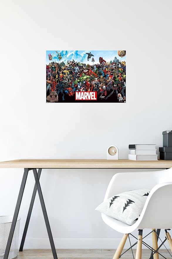 Marvel Comics The Marvel Lineup Wall Poster, 22.4L" x 14.7W", Premium Unframed Version