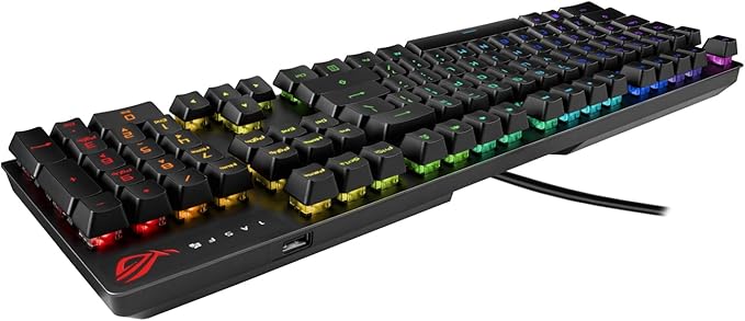 ASUS ROG Strix Scope RX Gaming Mechanical Keyboard, Red Optical Switches, USB 2.0 Passthrough, 2X Wider Ctrl Key, Aura Sync, Armoury Crate RGB Lighting, Black