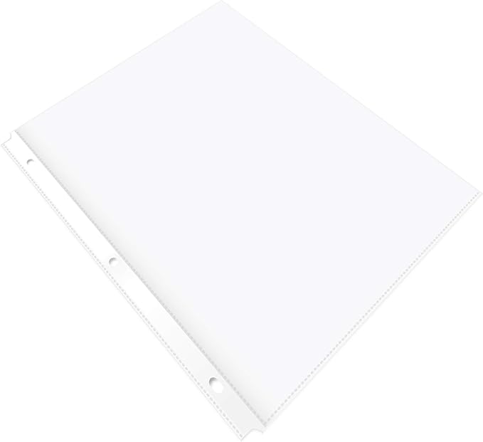 Amazon Basics Durable Clear Sheet Protectors for 3 Ring Binder, 8.5 in x 11 in, 3 holes, 200 Pack