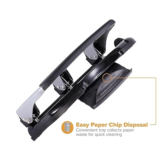 Bostitch Office EZ Squeeze Heavy Duty 3 Hole Punch, 40-Sheet Capacity, Use Less Force, Perfect for Home Office School Supplies, Sleek Design, Silver