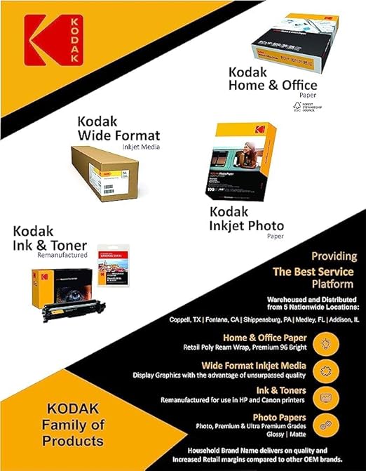Kodak Printer Paper 8.5 x 11 | 20 lb Copy Paper 92 Bright | 40 Cartons | 200,000 Sheets