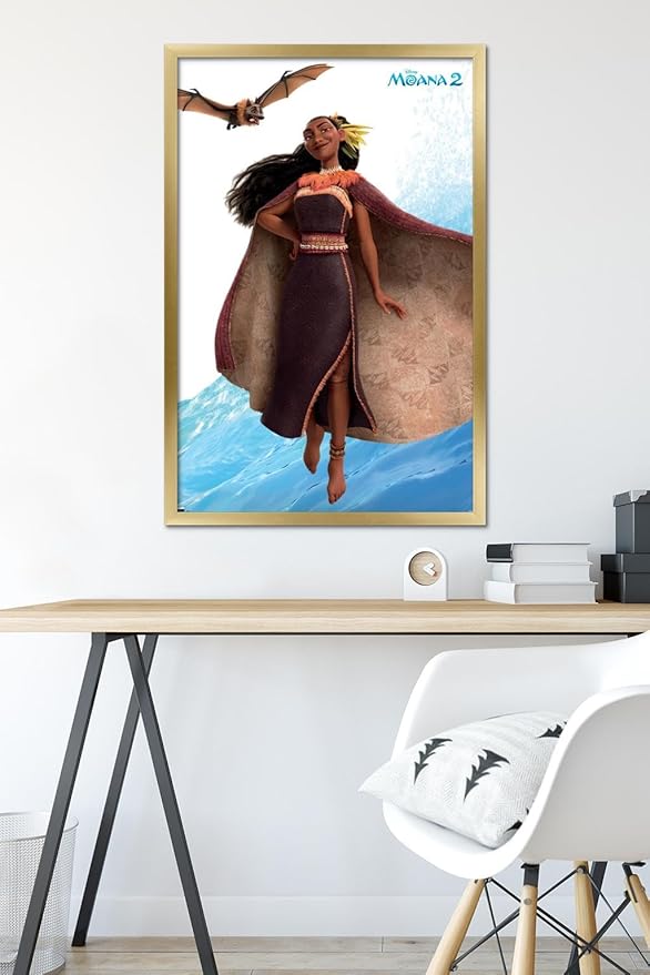 Trends International Disney Moana 2 - Matangi Wall Poster, 34L x 22.4W, Gold Framed Version