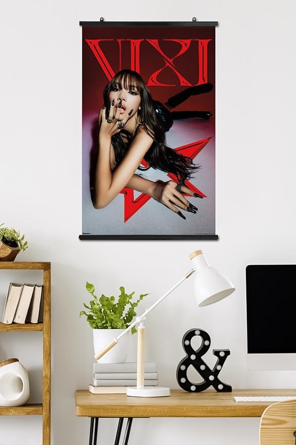 LISA - VIXI Red Star Wall Poster, 34L" x 22.4W", Premium Poster & Clip Bundle
