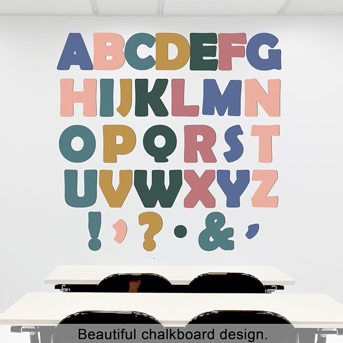 150 PCS Large 6" Font Bulletin Board Letters and Punctuation Set, Colorful Wild Classroom Alphabet Cutout for Bulletin Board Display Home School, A Great Helper to Inspire Students' Learning