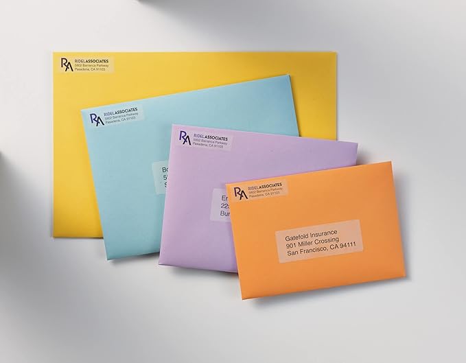 Avery Printable Return Address Labels with Sure Feed, 0.5" x 1.75", Matte Clear, 2,000 Blank Mailing Labels (05667)
