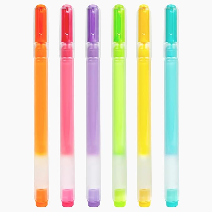 Smilo 3D Acrylic Gel Pens, 6 Color Opaque Paint Pens for Black Paper Rock Fabric Glass, No-Smear Quick-Dry Ink, 1.0 mm Fine Tip for Raised Lines & DIY Crafts, Journaling, Card Making