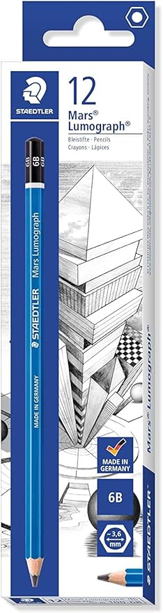 Staedtler Mars Lumograph Writing, Drawing, Sketching Pencil (Box of 12) (6B)