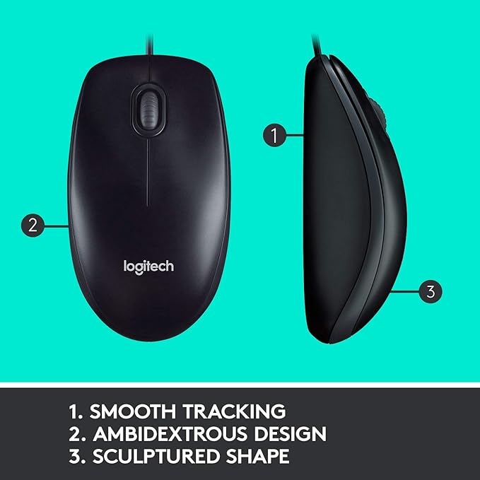 Logitech MK120 Wired USB Keyboard Mouse Desktop Combo