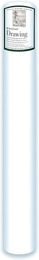 Strathmore (442-42 400 Series Recycled Drawing Roll, 100 lb. Medium Surface, 42" x10 Yards , White