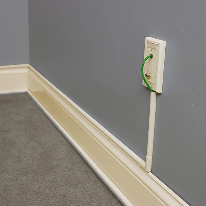 Legrand Wiremold C7 Cordmate Inside Elbow Elbow Cord Cover, Organizer for Wall, Holds 1 Cord or Cable, Ivory (1 Pack)
