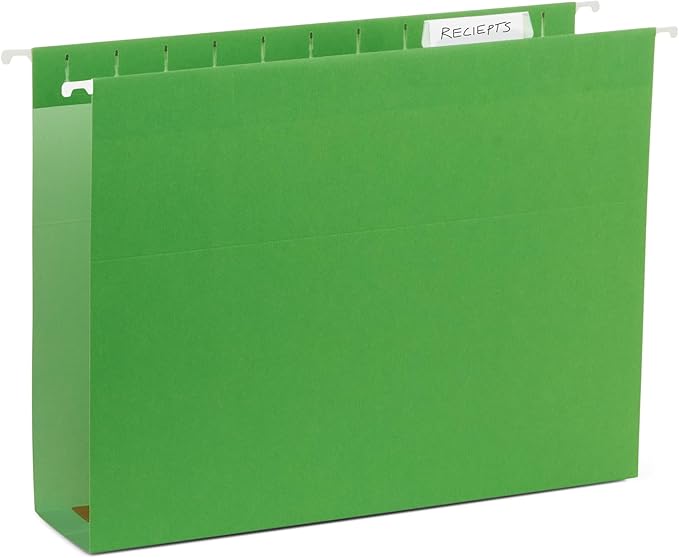 Blue Summit Supplies 25-Pack Letter Size Expandable Hanging File Folders - Assorted Colors, 11PT Paper