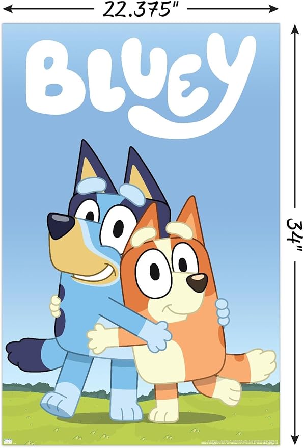 Bluey - Hug Wall Poster, 34L" x 22.4W", Unframed Version