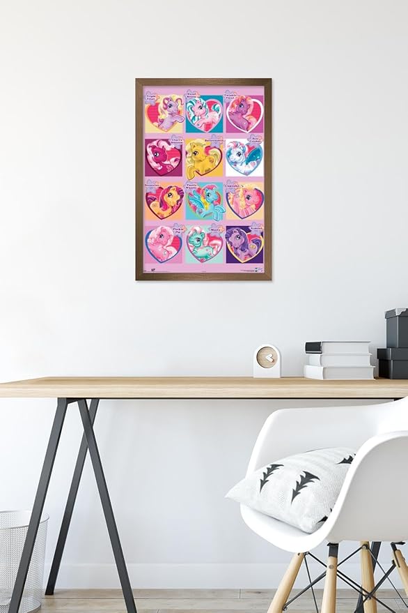Trends International Hasbro My Little Pony - Chart Wall Poster, 14.725" x 22.375", Bronze Framed Version
