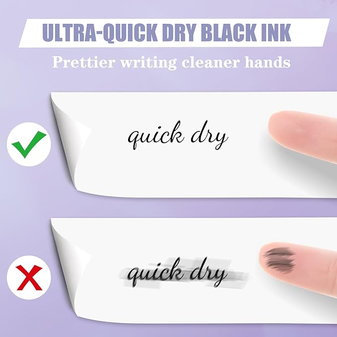 Gel Pens, 0.5mm Quick Dry Black Ink Fine Point Smooth Writing Pens for Office School Supplies Stocking Stuffers for Women Girls Nurse Teacher
