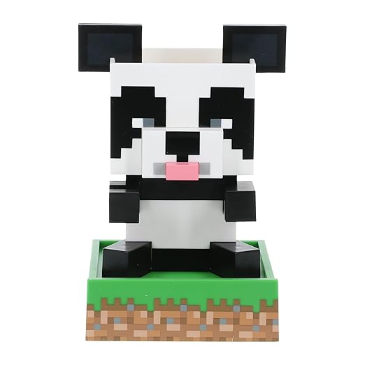 Paladone Minecraft Panda Desktop Organizer - Cute Tidy Stationery Accessory For Pens Pencils & Markers with Trinket Tray & Phone Stand