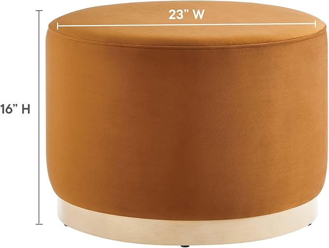 Modway Large 23" Round Performance Velvet Upholstered Upholstered Ottoman