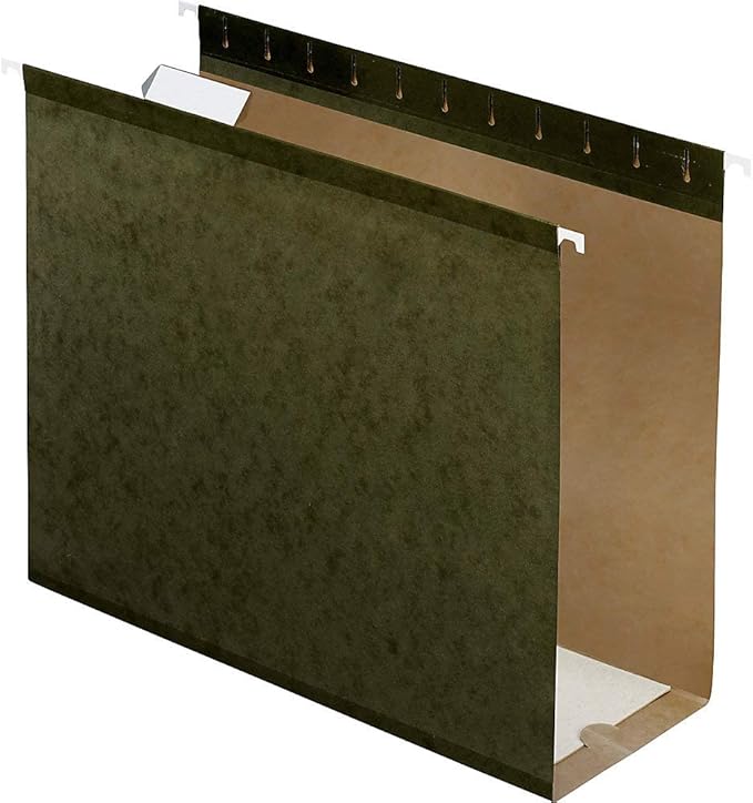 Pendaflex Extra Capacity Reinforce d Hanging File Folders, 4", Letter Size, Standard green, 1/5 Cut, 25/BX (4152x4)
