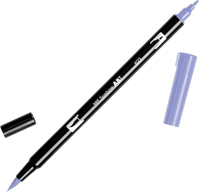 Tombow Dual Brush Pen Art Marker, 623 - Purple Sage, 1-Pack