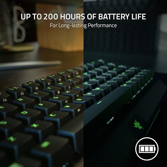 Razer BlackWidow V3 Mini HyperSpeed 65% Wireless Mechanical Gaming Keyboard: Yellow Mechanical Switches Linear & Silent - Doubleshot ABS Keycaps - Chroma RGB - Up to 200 Hr Battery - Snap Tap