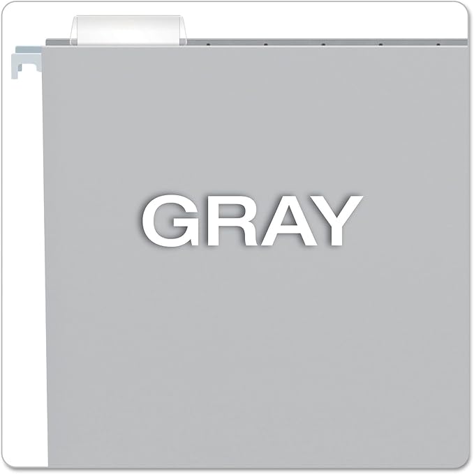 Pendaflex Recycled Hanging Folders, Letter Size, Gray, 1/5 Cut, 25/BX (81604)