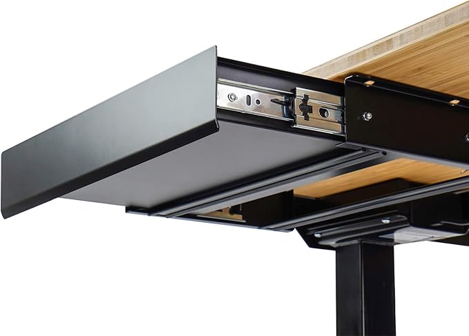 FLEXISPOT Under Desk Drawer, Steel Drawer for Desk Slide-out, Under table Mounted Drawer, Standing Workstation Storage Attachment for Office Home - 17.7” Width, Black
