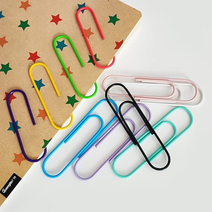 Paper Clips,4 Inch 100mm 48 PCS, Jumbo Size,Assorted Color Paper Clips for Office School and Personal Use