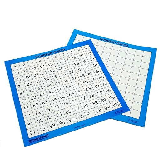 hand2mind 4290 Laminated Hundred Boards (Pack of 10)