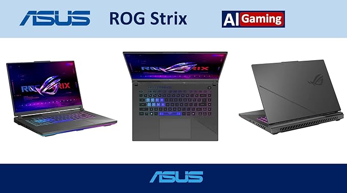 ASUS ROG Strix G16 G614 AI Gaming Laptop 16.0" 165Hz IPS WUXGA Display (AMD Ryzen 9 8940HX, GeForce RTX 5070 Ti 12GB, 16GB DDR5, 8TB PCIe SSD, RGB KB, Win 11 Home) w/DKZ USB Hub - G614PR-G16.R95070TI