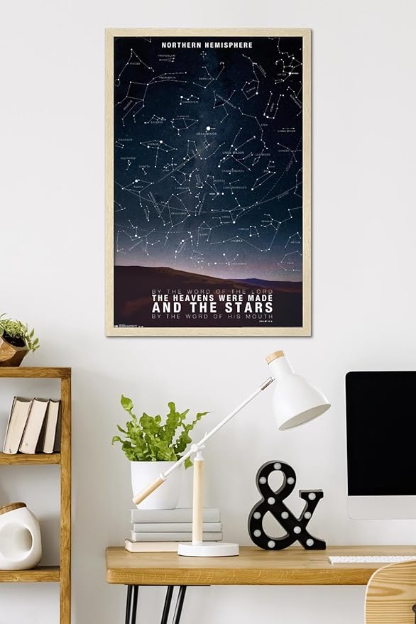 The Stars Wall Poster, 34L" x 22.4W", Blonde Framed Version